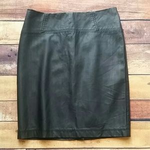 Faux Leather A Line Skirt